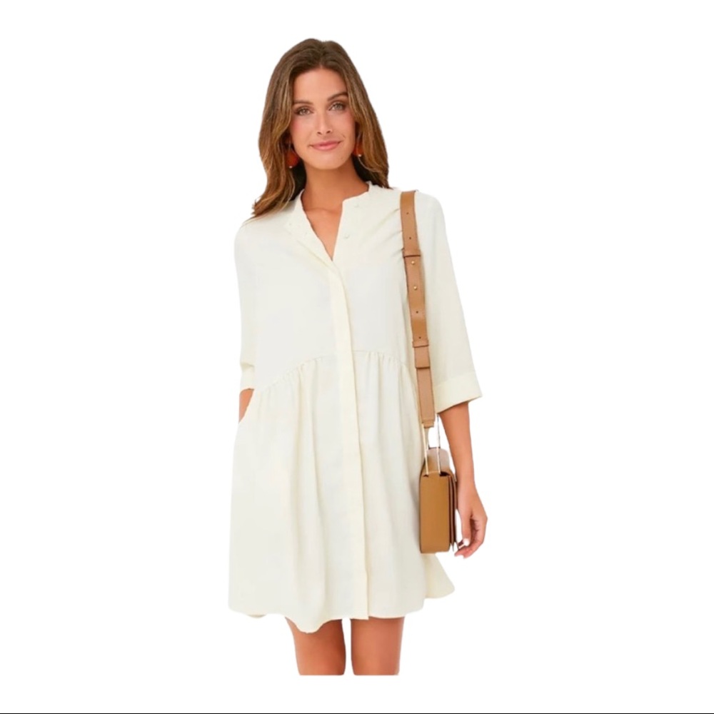 Tuckernuck Cream Button-Front Mini Dress